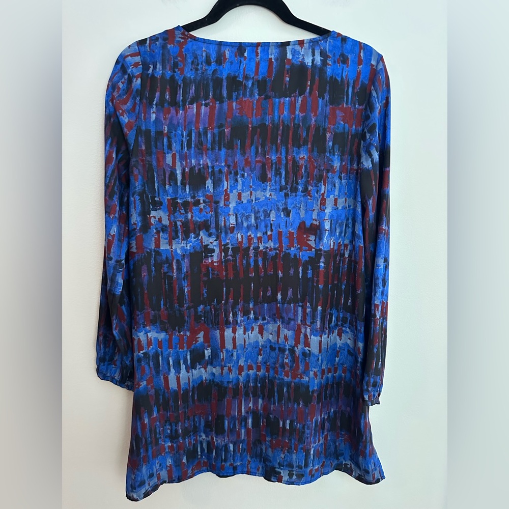 BB Dakota Emily Dress Blue Black Burgundy Small EUC - Picture 6 of 8